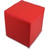 EF1048 Ecopuf Taburetka Ecopuf - Kocka Ekokoža E6 - Červená