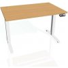 Pracovný stôl Motion, PO, 3S, 160x61-128x80 cm, buk/biela - 1 kus - 1 KS - pamäťové - 60 mesiacov - 80 cm - elektrický polohovateľný - stôl - Hobis - Motion - 160 cm - 60,5 - 129,5 cm - buk/biela HOBI