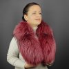 KOŽUŠINOVÝ GOLIER STRIEBORNÁ LÍŠKA , FARBENÝ , FARBA TEHLOVO ČERVENÁ , DĹŽKA CCA 100CM