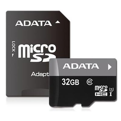 32 GB microSDHC/SDXC UHS-I karta A-DATA class 10 Ultra High Speed + adaptér AUSDH32GUICL10-RA1