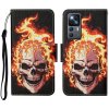 Peňaženkové 3D puzdro COLORED na Xiaomi 12T / 12 Pro – Horiaca lebka