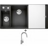 Blanco AXIA III 6 S antracit s excentrom + sklenená krájacia doska 524653 + Blanco MIDA-S chróm 521454