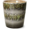 HKLIVING Zeleno-sivý retro hrnček na kávu Coffee 70s Fern - Ø 7,5 * 8cm / 230 ml - HKLIVING