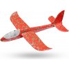 Aviator 5967 Penové Hádzacie Lietadlo s 8 LED svetlami, 48x47cm, červeno-zelená