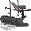 Nakladací činkový set Strong 146kg + posilňovacia lavica HS-1055