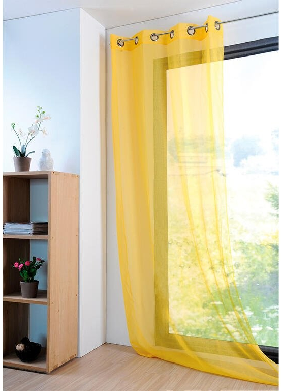 Farebná záclona MONNA žltá 135 x 260 cm sada 2 ks