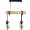 BERGE Závesné stropné svietidlo LED drevený trám 2xE27 štvorcový luster Rollable