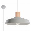 Sollux Lighting Závesné svietidlo Afra, 1x drevené/betónové tienidlo