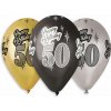 SMART BALLOONS Nafukovacie balóniky, 30 cm, Happy Birthday „50“, mix farieb, 5 ks 8595681501165