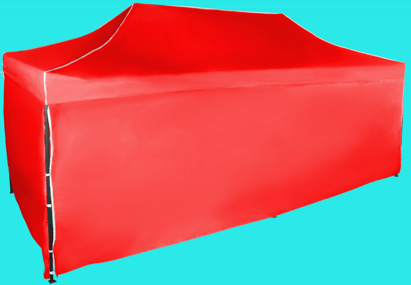Expodom Párty stan 3x6m oceľový, Červená, 4 bočné plachty