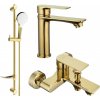 MEXEN/S - Mexen Royo DF05 Set umývadlové a vaňové batérie s príslušenstvom zlata 72203DF05-50