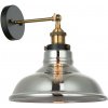 Italux MBM-2381/1 GD+SG nástenná lampa Hubert 1x40W | E27 - čierna, zlatá, dymové sklo