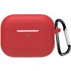 AppleKing ochranný silikónový obal s karabínou pre AirPods Pro 3 - červený - možnosť vrátiť tovar ZADARMO do 30tich dní