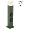 REDO 90616 VOLT vonkajšie stojanové svietidlo/stĺpik so zásuvkami V500mm SMD LED 13W 1200/895lm 3000K IP54 tmavo zelená