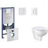 Grohe Rapid SLX - Set predstenovej inštalácie, klozetu, dosky SoftClose a tlačidla Skate Cosmopolitan, alpská biela SANI11BB3101