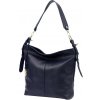Gregorio DOLLARO tmavomodrá dámska kožená kabelka, taška cez rameno, bočná taška 36 x 30 x 13 cm