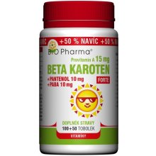 BIO PHARMA Betakarotén Forte 15 mg + Pantenol + PABA 100+50 kapsúl