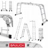 Skladací kĺbový rebrík z hliníka, multifunkčný, 4x3 BAULICH