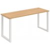 Pracovný stôl UNI O, 160x75,5x60 cm, dub/biela