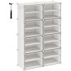 SONGMICS Modulárny botník Lux s 8 dvierkami číry/biely