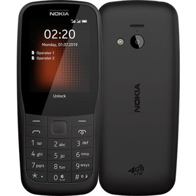 Nokia 220 4G Dual Sim Čierna, SK Distribúcia