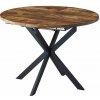SIGNAL MEBLE Okrúhly jedálenský stôl rozkladací GASTON VINTAGE, čierny mat/orech vintage