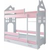 Poschodová posteľ DOM II, ružová