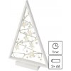 EMOS LED dekorácia – svietiaci stromček s ozdobami, 40 cm, 2xAA, vnútorný, teplá biela, časovač