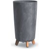 PROSPERPLAST Kvetináč GRACIA TUBUS SLIM BETON EFFECT 19,5 cm marengo