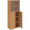 Policová skriňa Strong, 80x192x40 cm, buk/buk - 1 kus - 1 KS - 4 - nie - 60 mesiacov - rovná - kombinovaná - Hobis - 2x sklenené a 2x plné - 80 cm - Strong - 40 cm - 192 cm - buk - 80.1 kilogramu HOBI