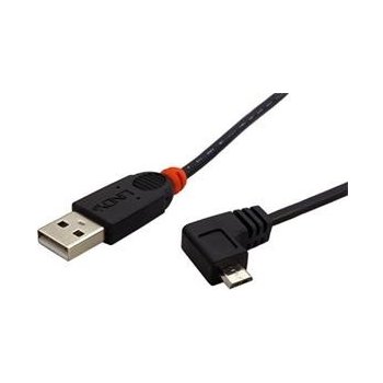 Lindy 11.44.8705 USB 2.0 USB A(M) - micro USB B(M), lomený 90° vlevo, 0,5m