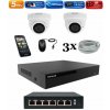 Amiko IP 2 kamerový set so switchom, Manual Zoom, 5Mpix, Dome (1505K2V2) (Amiko)