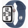 Chytré hodinky Apple Watch SE Cellular 40mm Strieborný hliník s denimovým športovým remienkom - S/M (MXGF3QC/A)