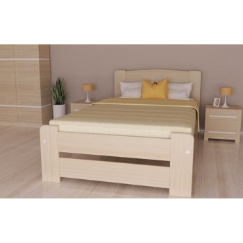 posteľ Eureka GABRIELA z přírodního dřeva včetně roštu světlý lak