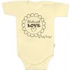 Body krátky rukáv Baby Nellys Made with love žltá