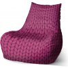 Sablio Sedací vak Bean Pletenie vo fuksiovej farbe - 60 x 70 x 70 cm