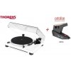 Thorens TD 201 White + Ortofon OM 5E Piano white (Audiofilský gramofón pre náročných poslucháčov so vstavaným PHONO MM predzosilňovačom a prenoskou Ortofon)