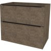 Mereo, Mereo Mailo, kúpeľňová skrinka 61 cm, čierne madlo, Multidecor, Betón Chicago tmavosivý, MER-CN590SBBCS2
