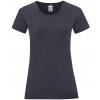 Navy blue Iconic women's t-shirt in combed cotton Fruit of the Loom šedá L Fruit of the Loom 5904882130778