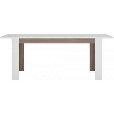 Kondela Jedálenský rozkladací stôl, biela extra vysoký lesk HG/dub sonoma tmavý truflový, 160-200x90 cm, LYNATET TYP 75 0000374319