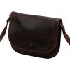 Dámska kožená crossbody kabelka Florence 2005 tmavohnedej farby, 25 x 20 x 8 cm