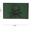 101 INC Nášivka PATCH 3D PVC SKULL AND BONES, green