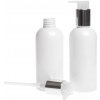 Plastová fľaša, biela, dávkovač, strieborný, 200 ml
