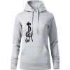 Husľový kľúč gitara - Mikina dámská Cape s kapucí - L ( Svetlosivý melír )