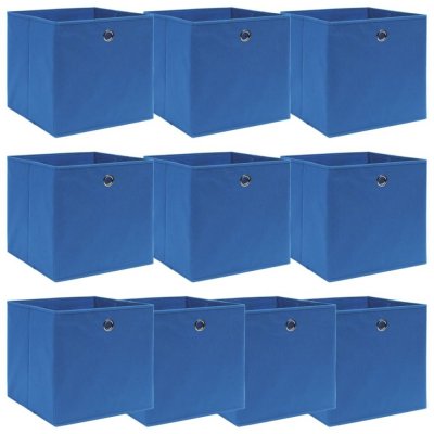 Petromila vidaXL Úložné boxy 10 ks modré 32x32x32 cm látkové