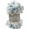 Alize příze Puffy color 6472 bílá s modrou