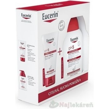 Eucerin PH5 krém na ruky 75 ml + umývacia emulzia na ruky 250 ml (Vianoce 2021) darčeková sada