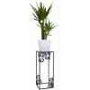DekorStyle Moderný stojan kvetináč ORNAMENT ČIERNY 60 cm + záruka 3 roky zadarmo