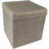 Skládací taburet s úložným prostorem 37 x 37 cm béžová