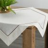 Eurofirany Obrus ​​ s ozdobným prúžkom a s ľanom natura Polyester/ľan 85x85 cm